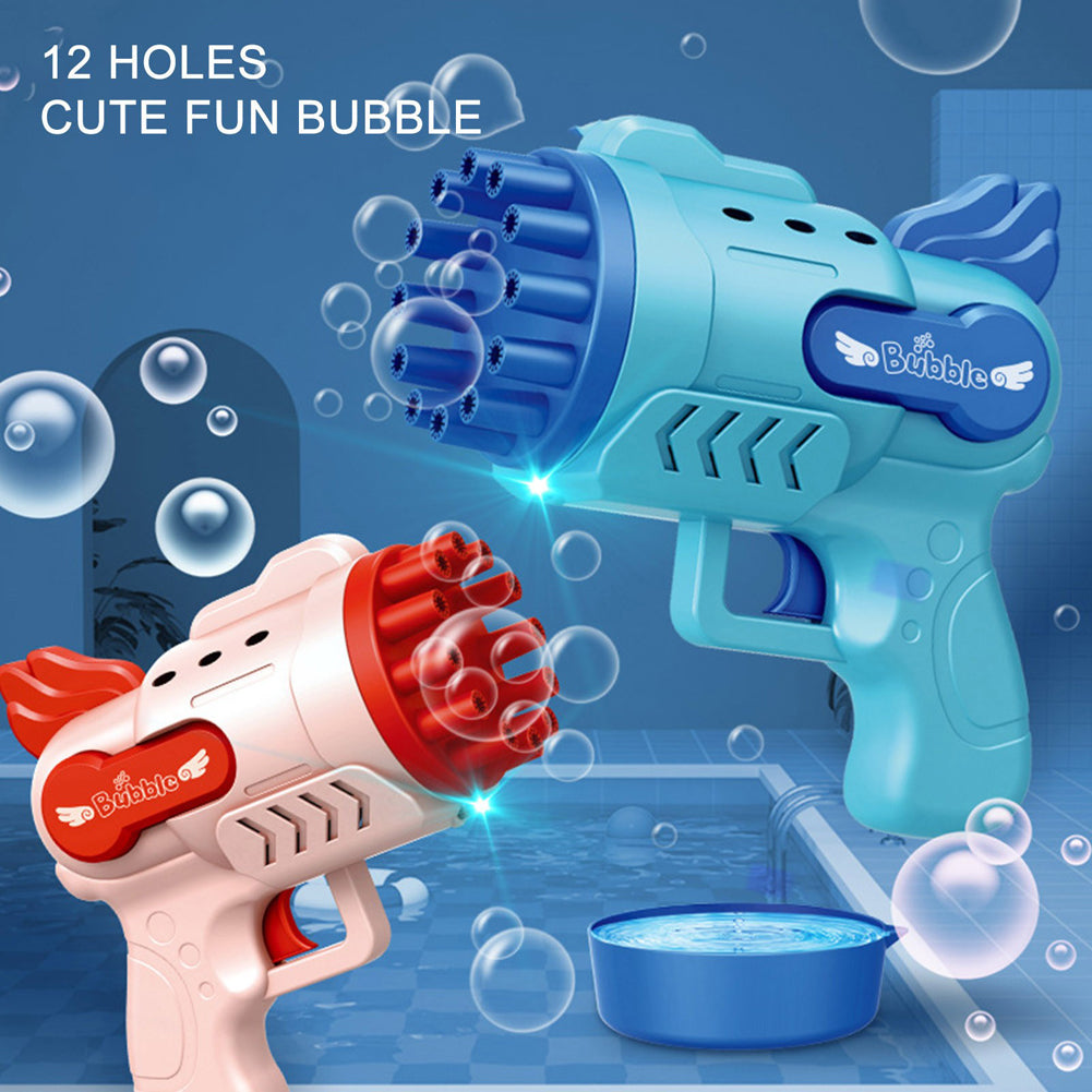 Automatic Bubble Gun Toy with LED Lights for Kids
