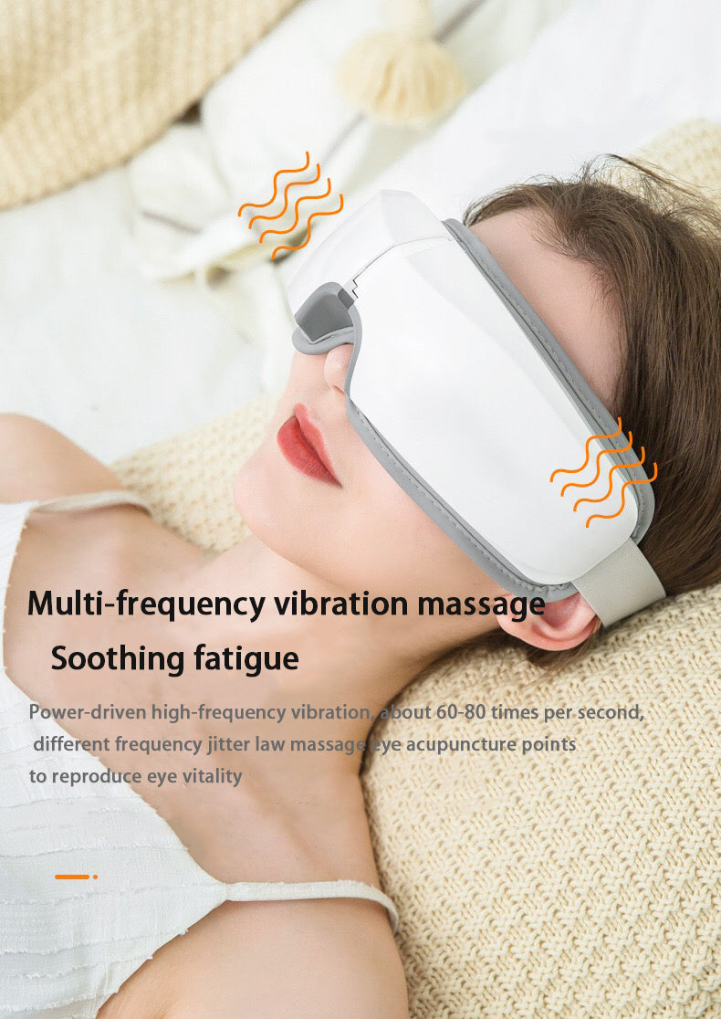 Smart Eye Massager with Heat, Vibration, Bluetooth Music - Relieve Fatigue and Dark Circles