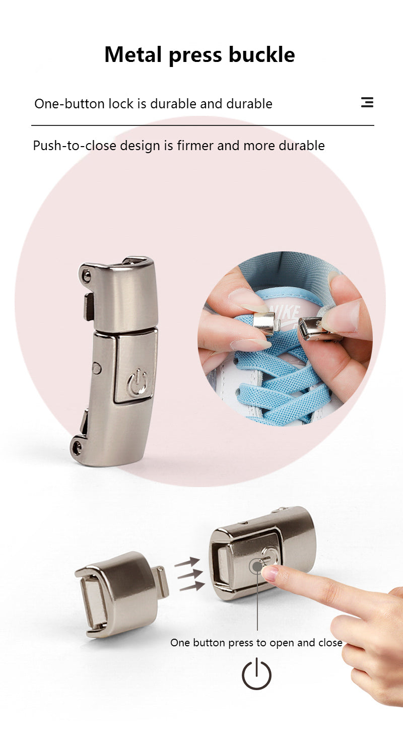 Easy-to-Use Press Lock Shoelaces - No Ties Needed! Perfect for Kids and Adults!