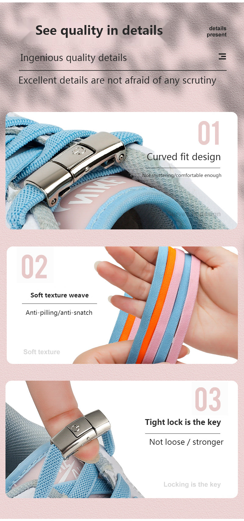 Easy-to-Use Press Lock Shoelaces - No Ties Needed! Perfect for Kids and Adults!