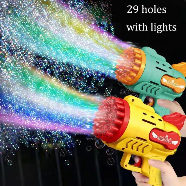 Automatic Bubble Gun Toy with LED Lights for Kids