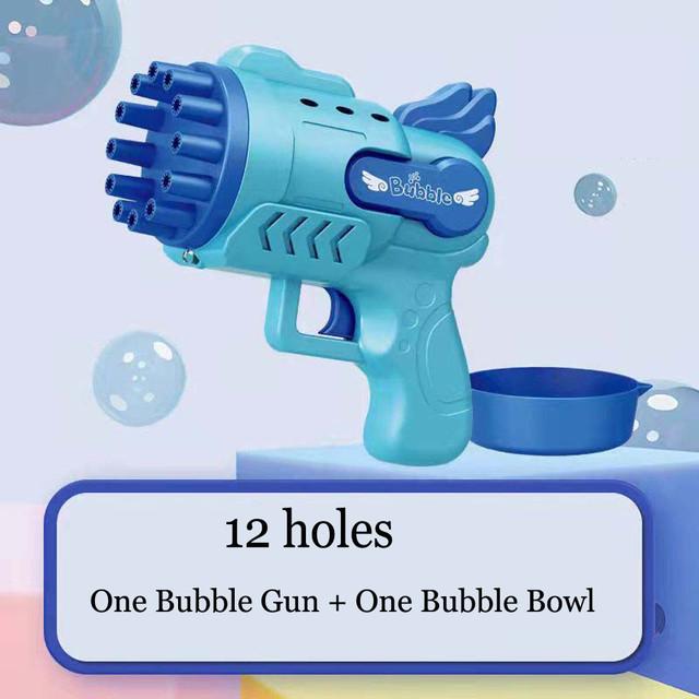 Automatic Bubble Gun Toy with LED Lights for Kids