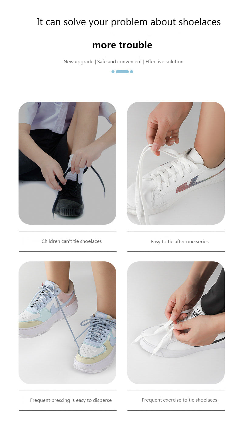 Easy-to-Use Press Lock Shoelaces - No Ties Needed! Perfect for Kids and Adults!