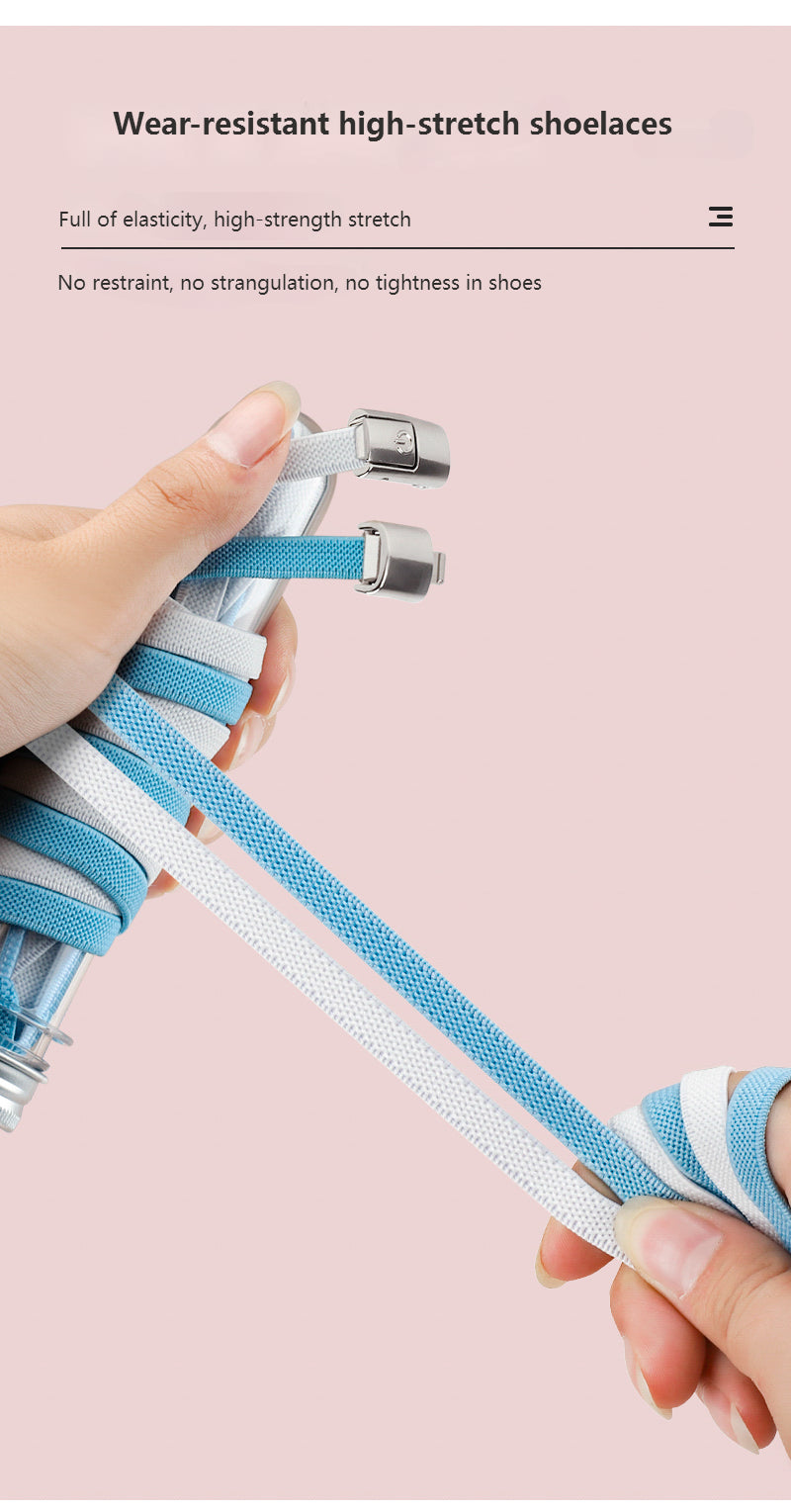 Easy-to-Use Press Lock Shoelaces - No Ties Needed! Perfect for Kids and Adults!