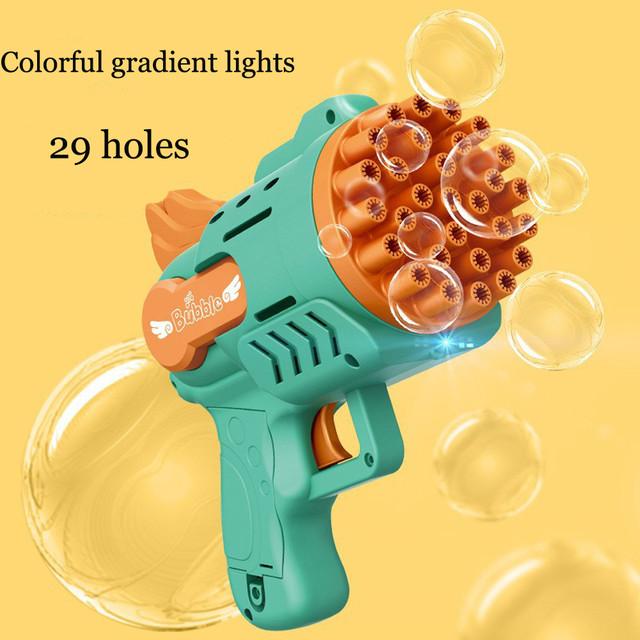 Automatic Bubble Gun Toy with LED Lights for Kids
